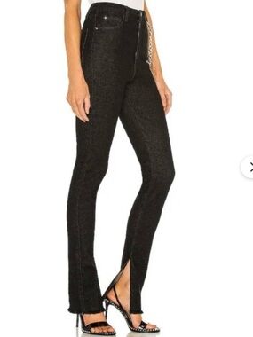 WeWoreWhat Black Skinny Split-Hem Jeans